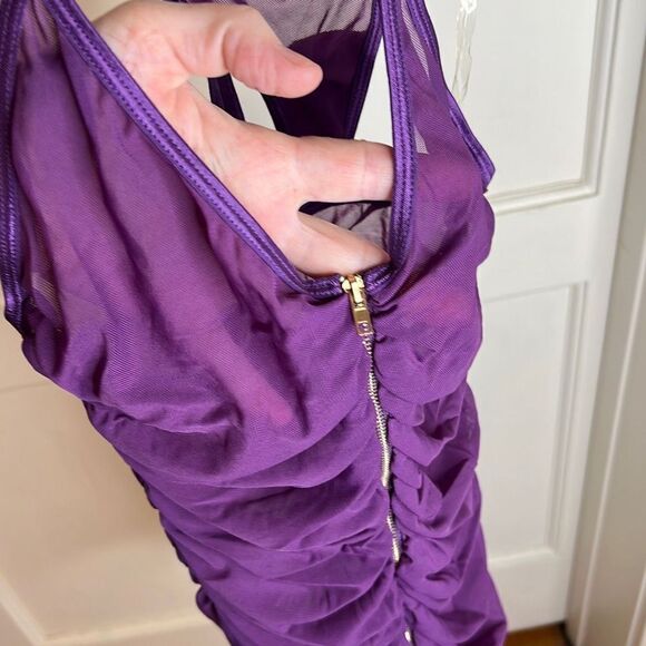 Dreamgirl Stretch Mesh Chemise with Shirring Details and G-String Set New - Picture 2 of 4